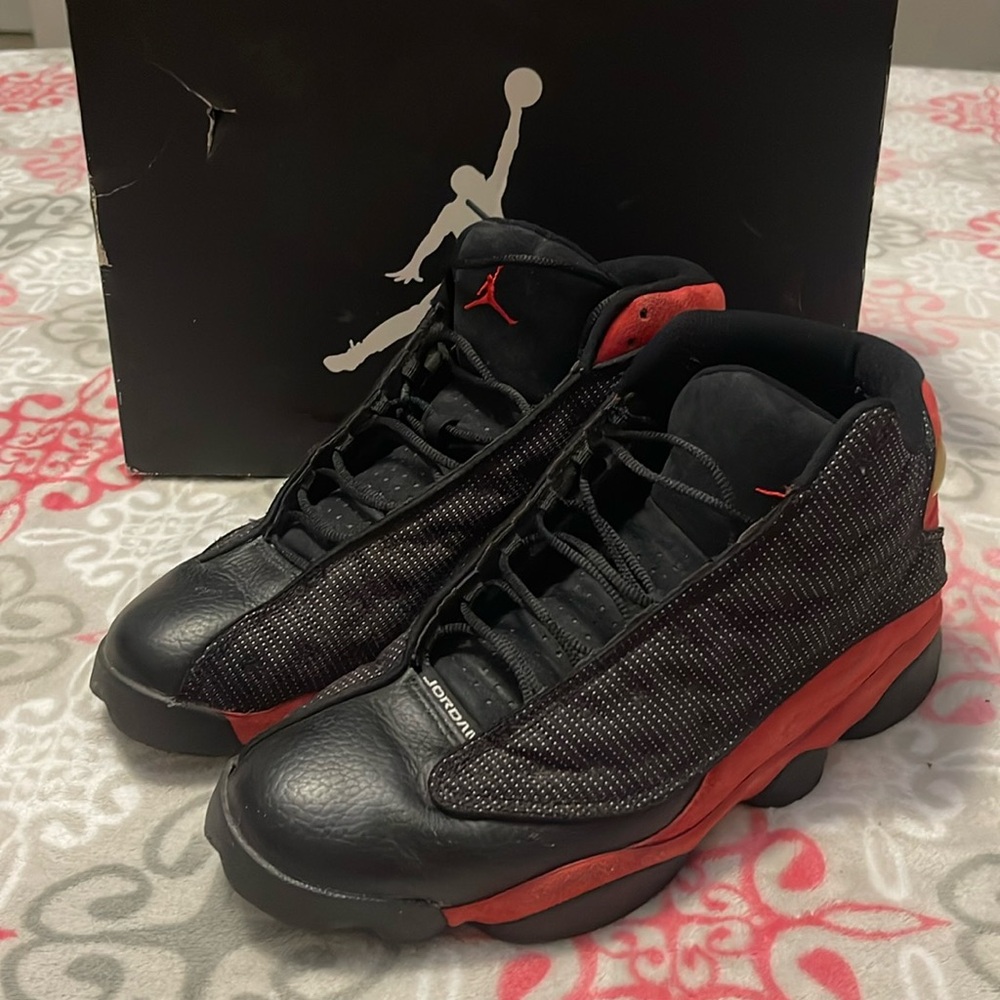Air Jordan 13 Retro Bred Black Red Men Sneakers 414571-010 Size 11.5